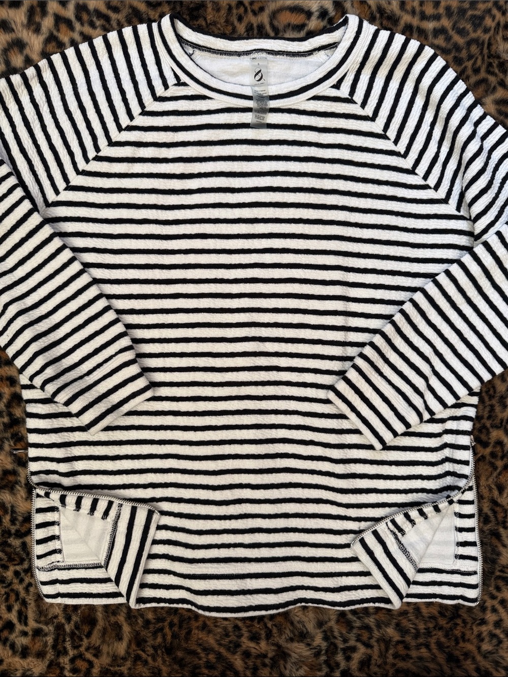 Lou & Grey Black and White Striped Long Sleeve Top